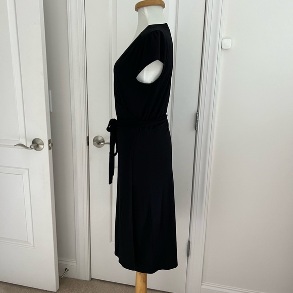 Old Navy, Black classic short sleeve, wrap dress, Medium Tall, Midi - Picture 2 of 6